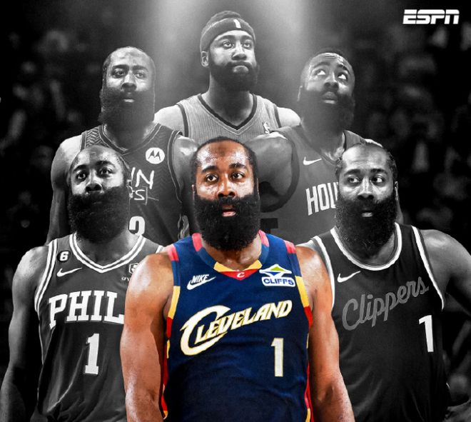 哈登17季全进季后赛列历史第二 骑士锁定季后赛